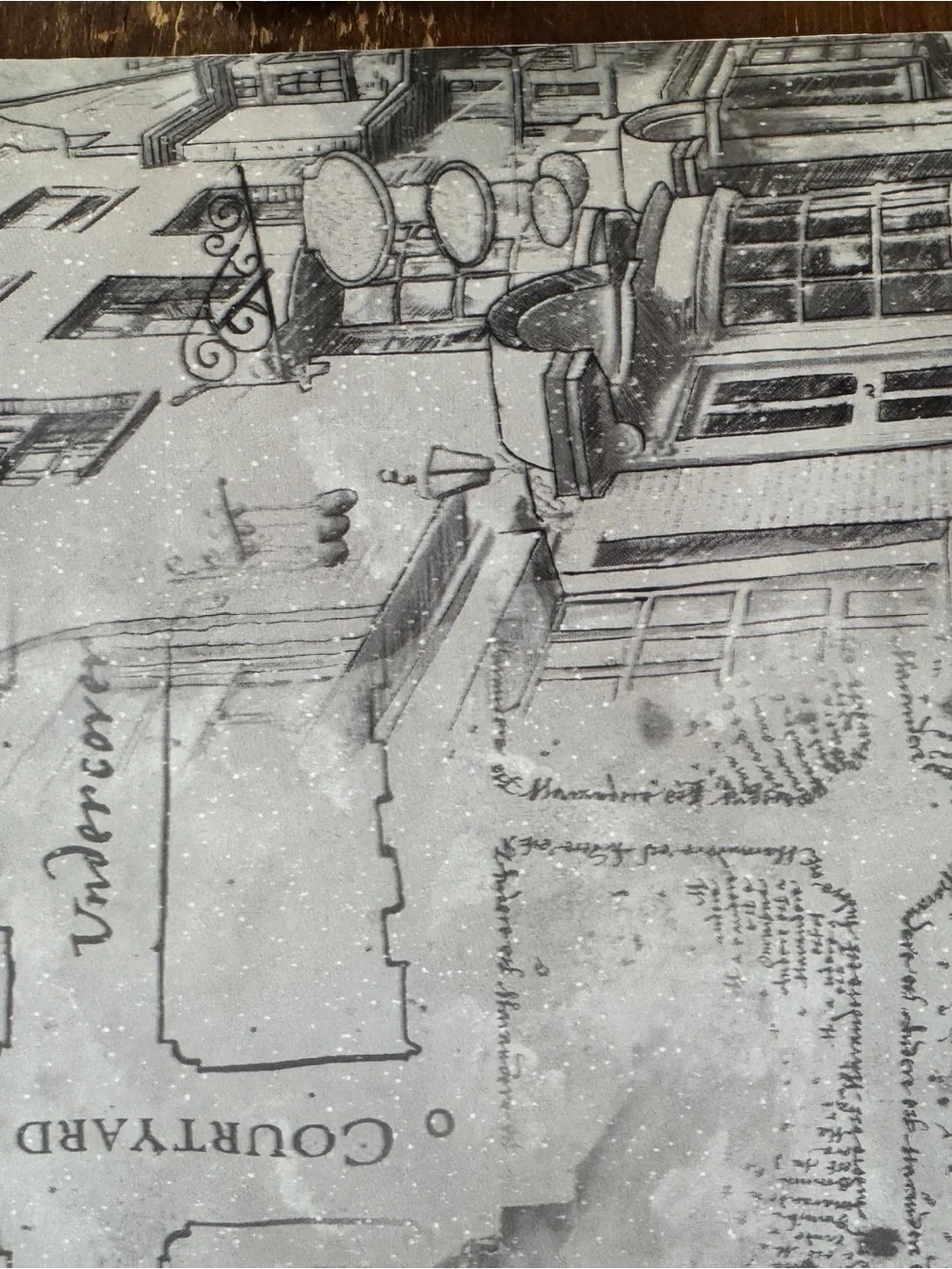 Harry Potter Vintage-Style Cream and Gray Map & Icons Wallpaper.